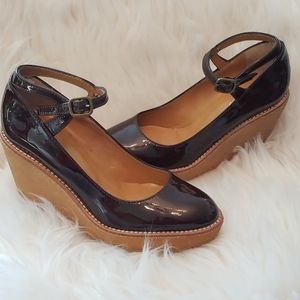 Castañer Patent Leather Mary Jane Wedges
